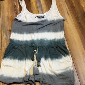 Threads 4 Thought Gray and Cream Romper